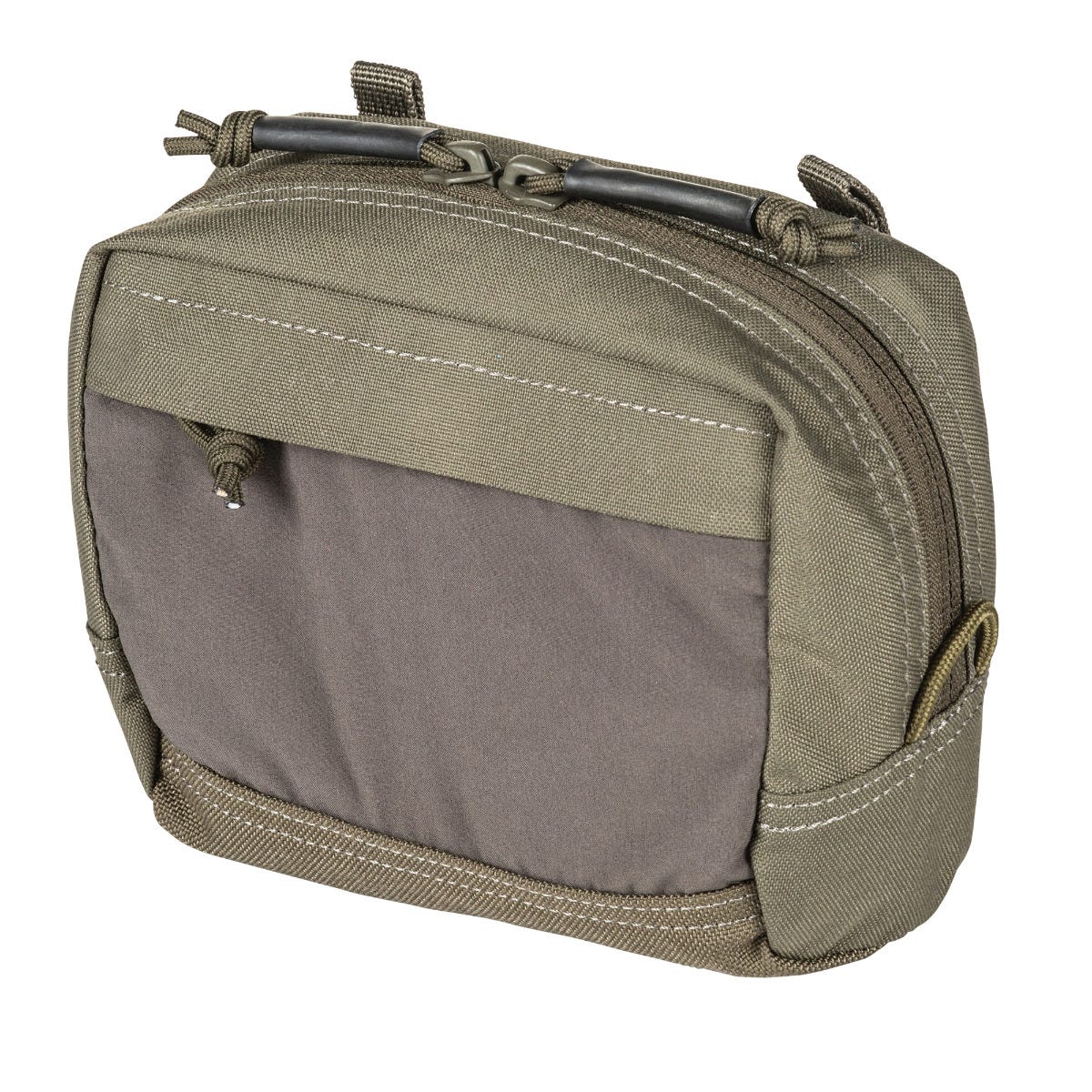Multicolored tactical pouch with zippers on a white background