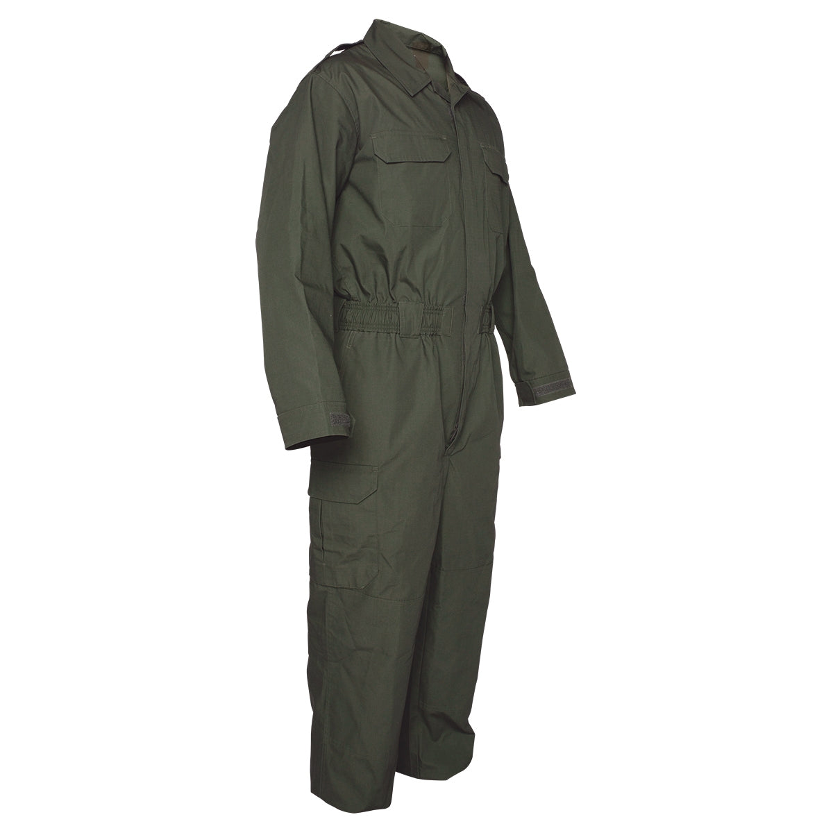 Green coverall on a white background