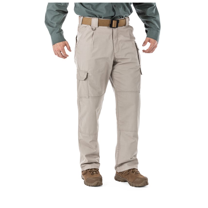 5.11 Tactical 100% Cotton Canvas Pants 74251 in tan color, showcasing durability and utility for outdoor activities.