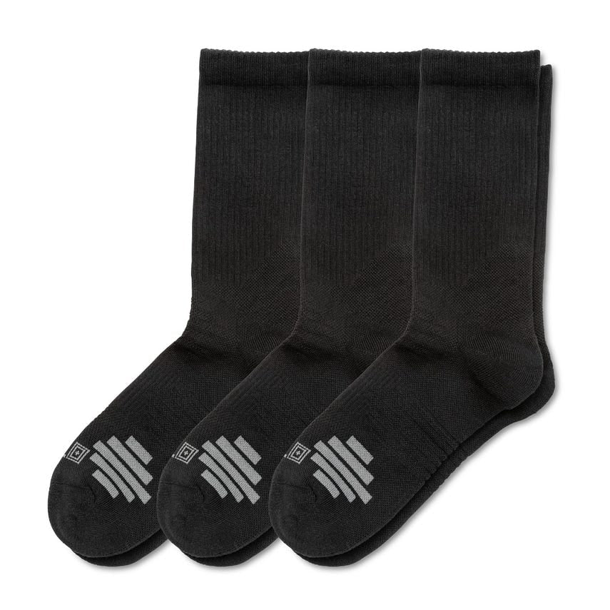 5.11 Tactical Duty Ready Plus Crew Socks 3-Pack MPN 10044 black three pairs