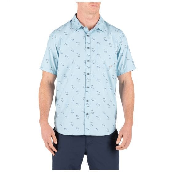 5.11 Tactical Life’s a Breach Short Sleeve Shirt 71385 – Glacier Blue, 2X-Large -