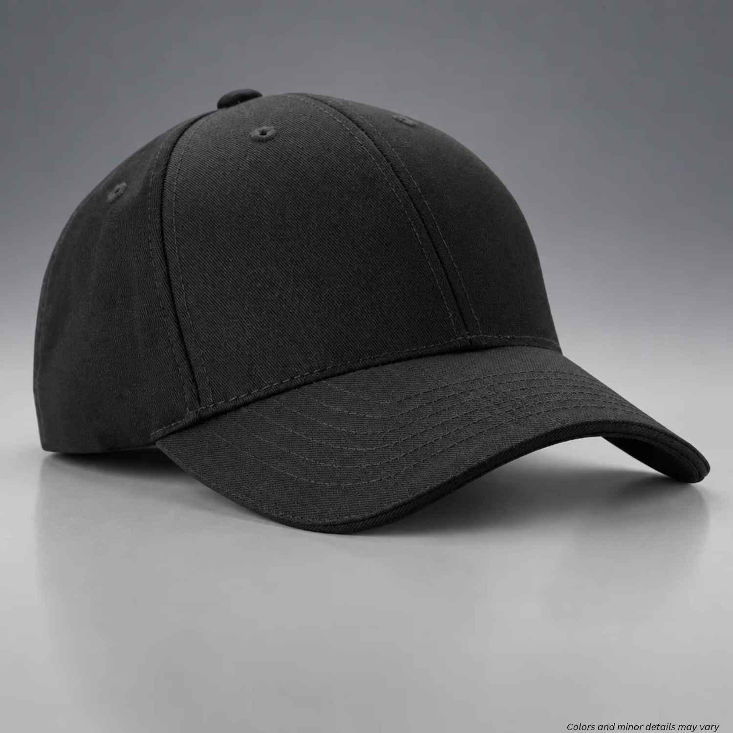 Black 5.11 Tactical Uniform Hat 89260 ABR, front three-quarter view of the blank structured crown and curved brim