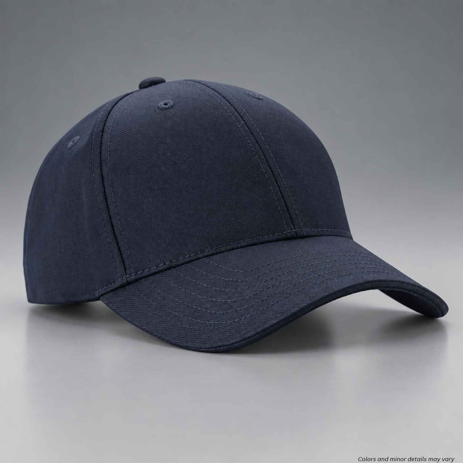 Dark navy 5.11 Tactical Uniform Hat 89260 ABR, front three-quarter view of the blank structured crown and curved brim