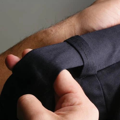 Self-adjusting tunnel waistband on the 5.11 Women's PDU Class B cargo pant, close detail