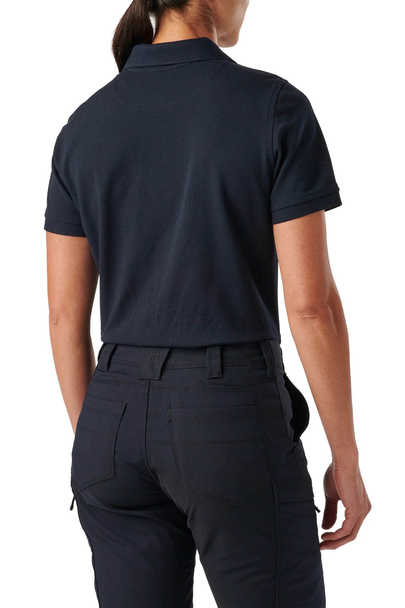 Back view of the 5.11 Women's Professional Polo in Dark Navy