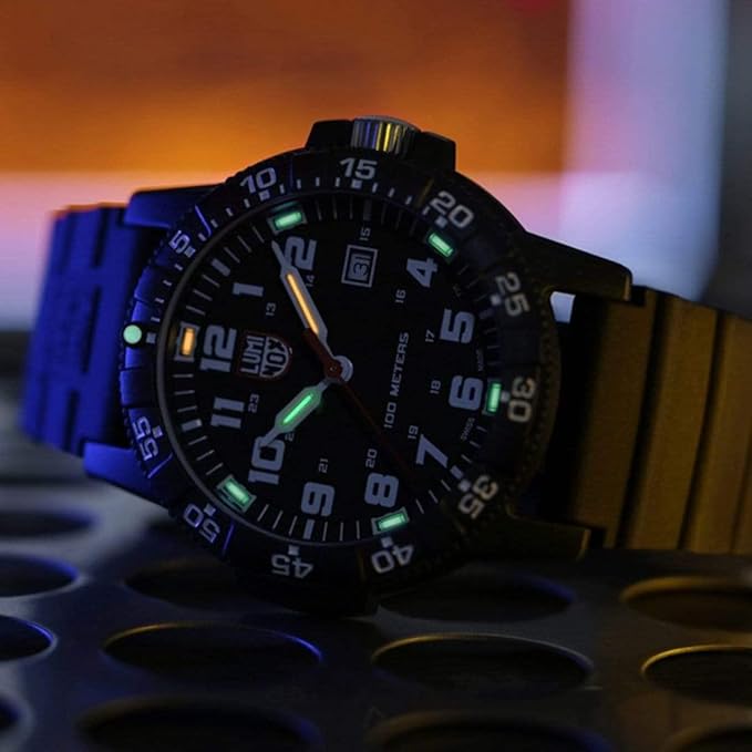 Low light image of Luminox Leatherback Sea Turtle Giant Outdoor Watch 0337 with CARBONOX case PU strap