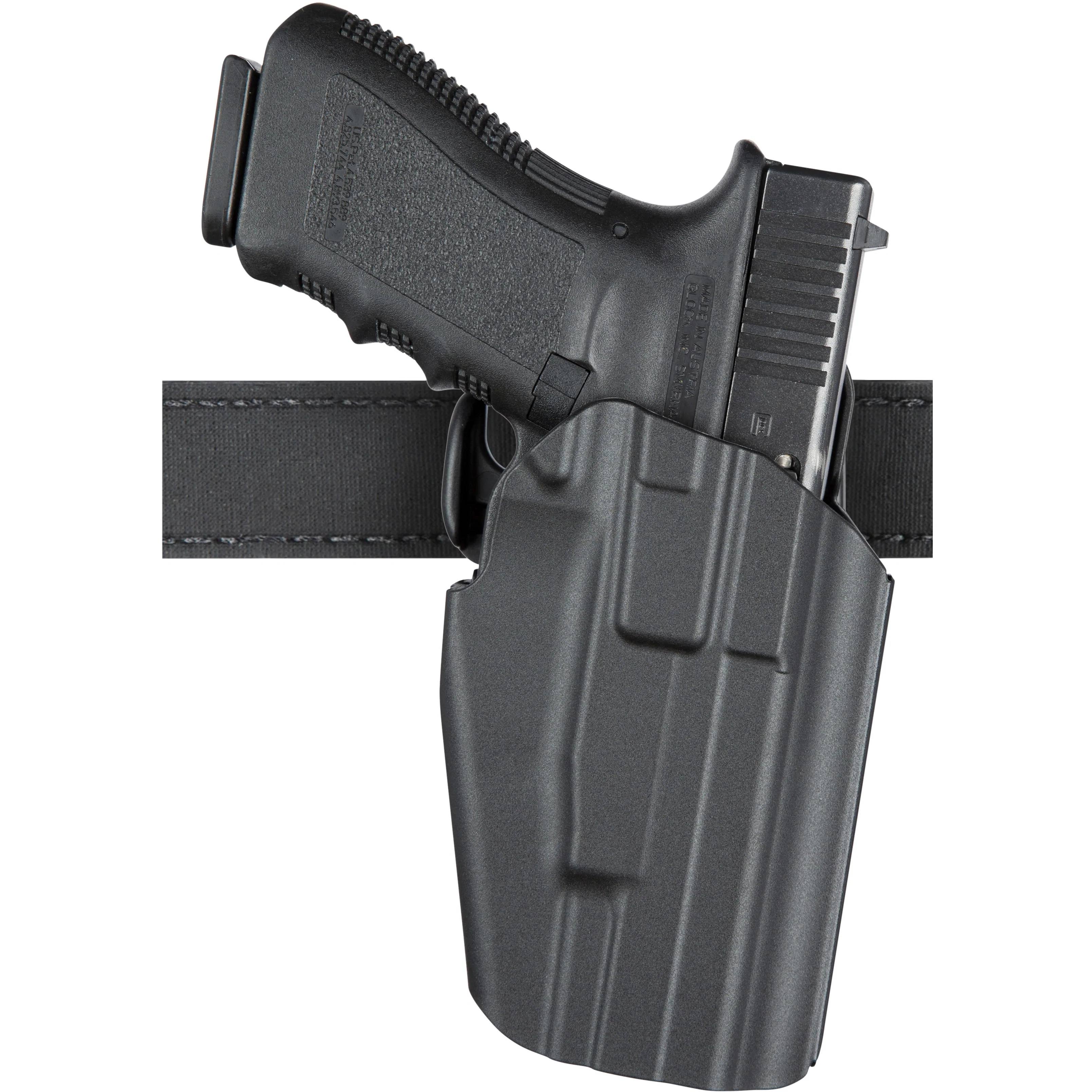 Safariland Model 579 GLS Pro-Fit Holster with Belt Clip, designed for Colt 1911, securely holding firearm in black finish.