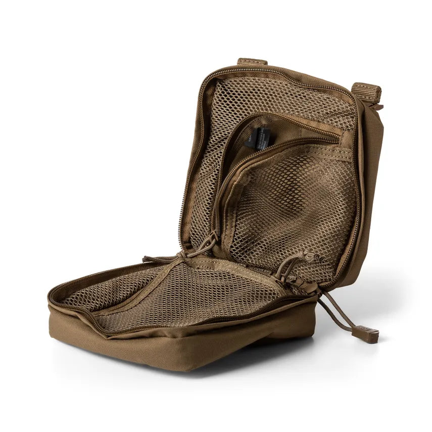 Inside of kangaroo tan 5.11 Tactical 6x6 Medical Pouch MOLLE SlickStick Mount | 58715