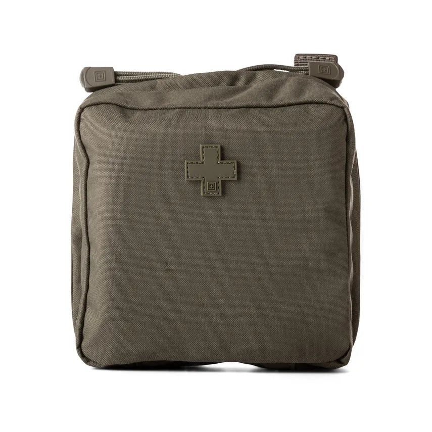 Front view of 5.11 Tactical 6x6 Medical Pouch MOLLE SlickStick Mount | 58715 in ranger green