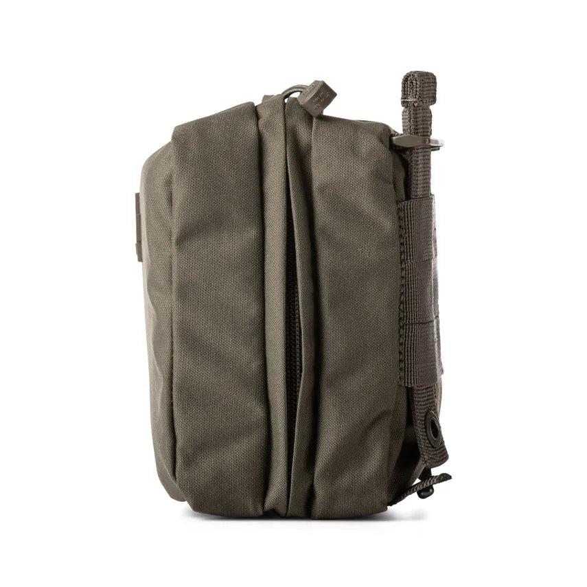 Side view of ranger green 5.11 Tactical 6x6 Medical Pouch MOLLE SlickStick Mount | 58715
