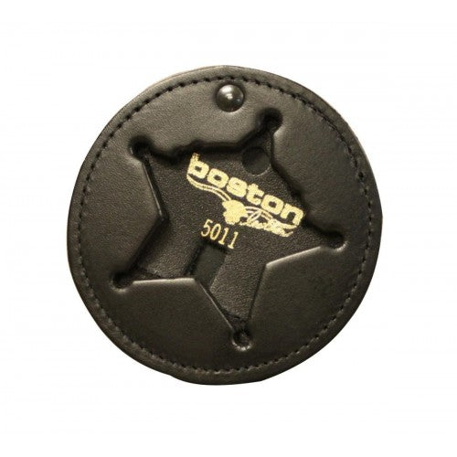 Boston Leather 3 Circle Recessed Badge Holder with Clip