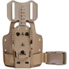 Safariland Model 6004-27 leg shroud with Drop Flex Adapter, tan, designed for quick holster attachment and adjustment.