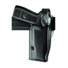 Safariland Model 6280 SLS Mid-Ride Duty Holster for Smith & Wesson M&P 9 in black leather with rotating hood.