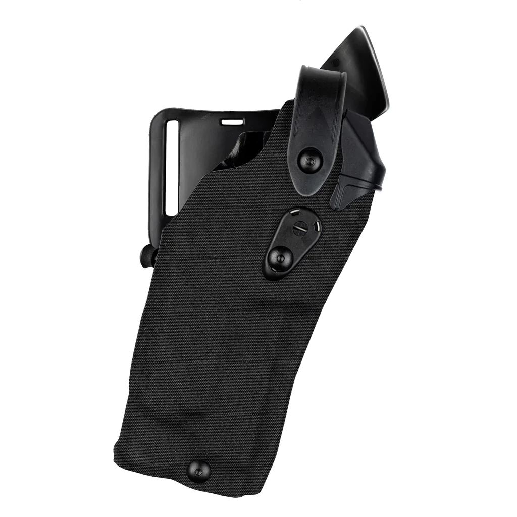 Safariland Model 6360RDS Mid-Ride Level III Duty Holster for STI STACC P with light, featuring ALS/SLS systems.