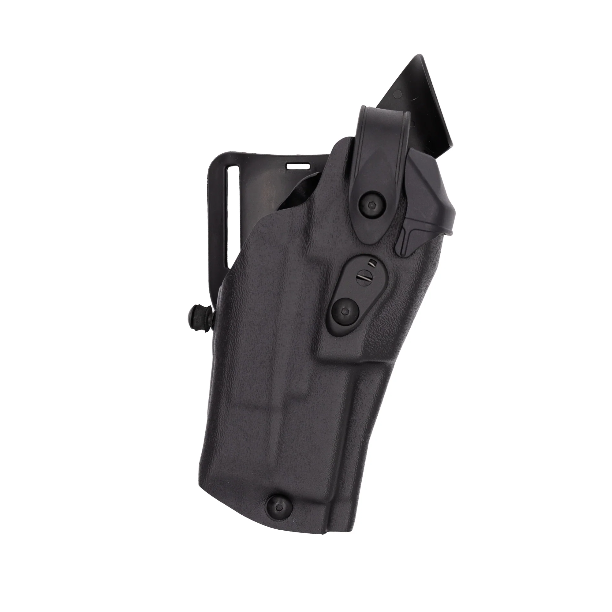 Safariland Model 6360RDS ALS/SLS Mid-Ride Duty Holster for Sig Sauer P320 X-Carry with Compact Light, side view.