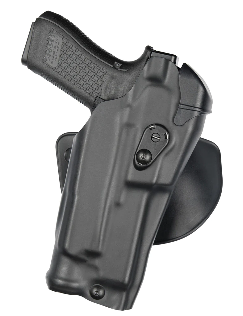 Safariland Model 6378RDS ALS Paddle Holster for Glock 17 MOS, showcasing secure firearm retention and ergonomic design.