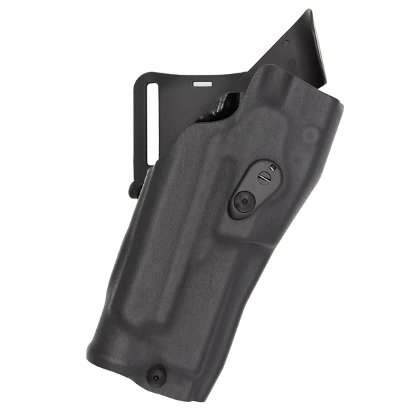 Safariland Model 6390RDS ALS Mid-Ride Holster for STI Staccato XC with SureFire X300U, showing a secure design.