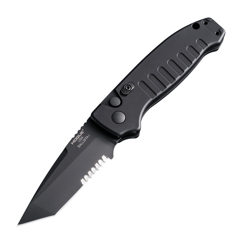 Hogue Deka 24379 show side with stone tumbled MagnaCut blade and reversible stainless deep carry pocket clip
