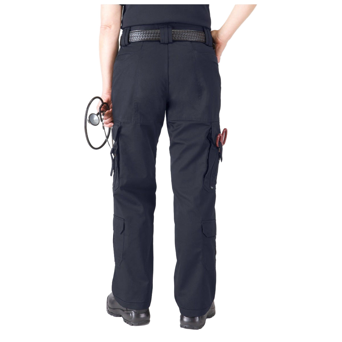 Black cargo pants worn by an EMT/Paramedic on a white background