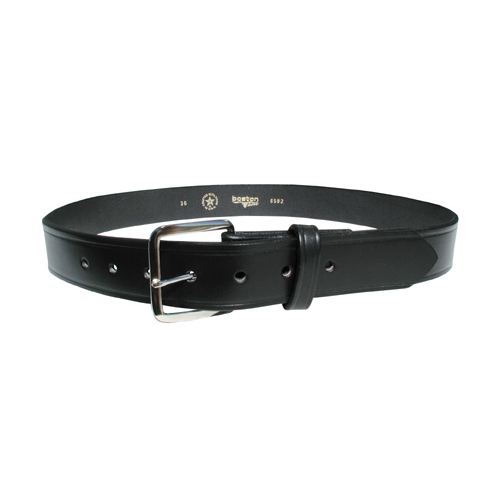 Boston Leather 1 1/4 Off Duty Belt made of full grain English Bridle leather with silver buckle and adjustable fit.