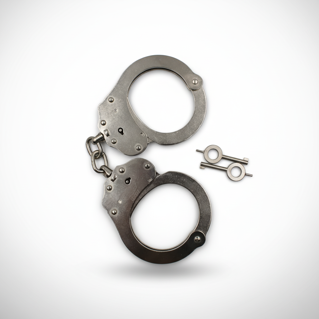 UZI EU NIJ Silver Chain Handcuffs with 2 Keys