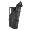 Side view of Safariland Model 7280 7TS SLS Mid-Ride Level II Duty Holster for Glock 19, featuring textured black design.