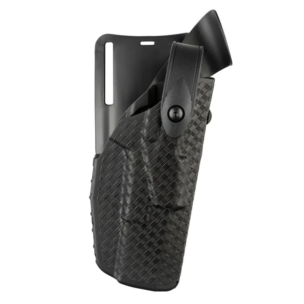 Safariland Model 7285 7TS SLS Low-Ride Duty Holster for Glock 19 with Light, featuring textured surface and adjustable retention.