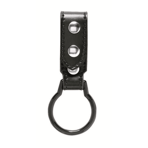 Safariland 730 Heavy Duty Flashlight Ring-Snap with black leather strap and snap closure for secure flashlight attachment.