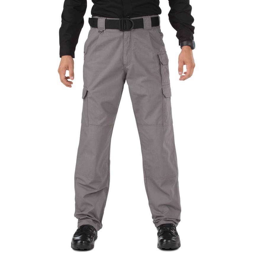 5.11 Tactical 100% Cotton Canvas Pants in grey with cargo pockets, suitable for tactical and outdoor use.