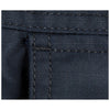 Close-up of dark blue fabric with stitching detail