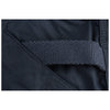Close-up of a dark blue fabric with a textured band