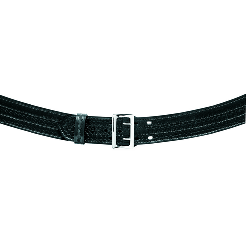 Safariland 872 contoured duty belt with Sam Browne double tongued buckle, suede lined, 2.25 inch width.