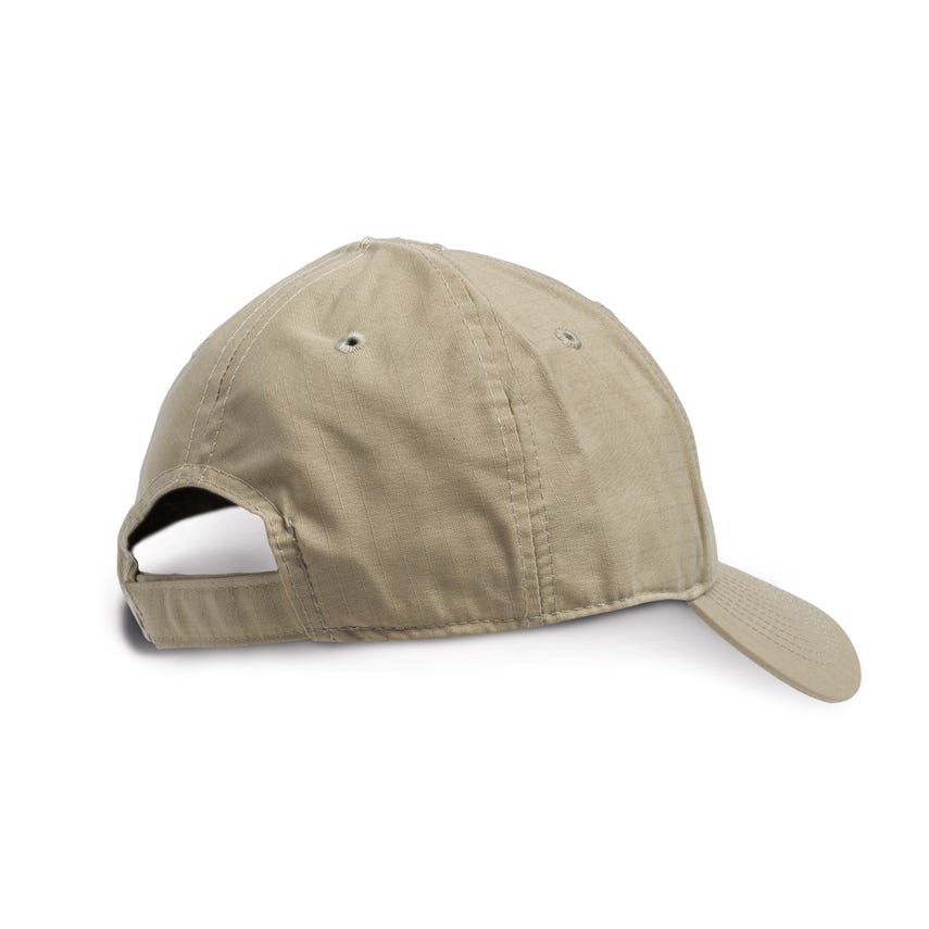 5.11 Tactical Taclite Uniform Cap showcasing a durable design in neutral tan color with adjustable back strap.