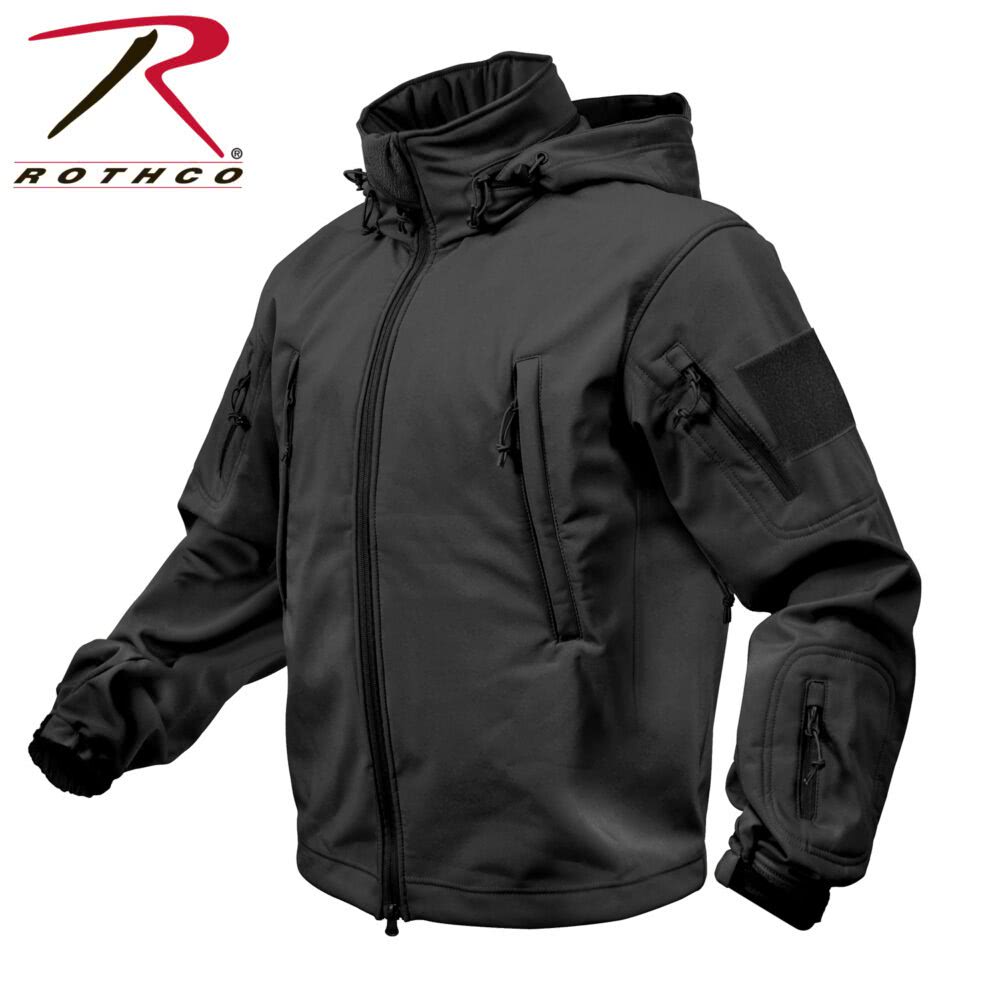 Rothco Special Ops Tactical Soft Shell Jacket – Black, 8XL -