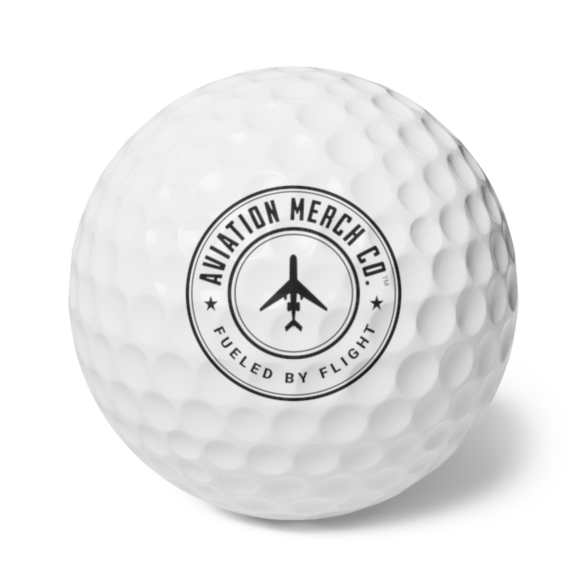 Aviation Merch Co. Logo in Black Golf Balls, 6pcs