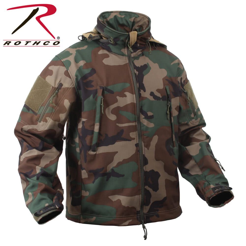 Rothco Special Ops Tactical Soft Shell Jacket – Woodland Camo, S -