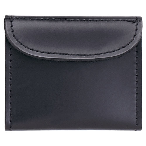 Aker Leather surgical glove pouch in sleek black leather with secure Velcro closure for convenient glove storage.