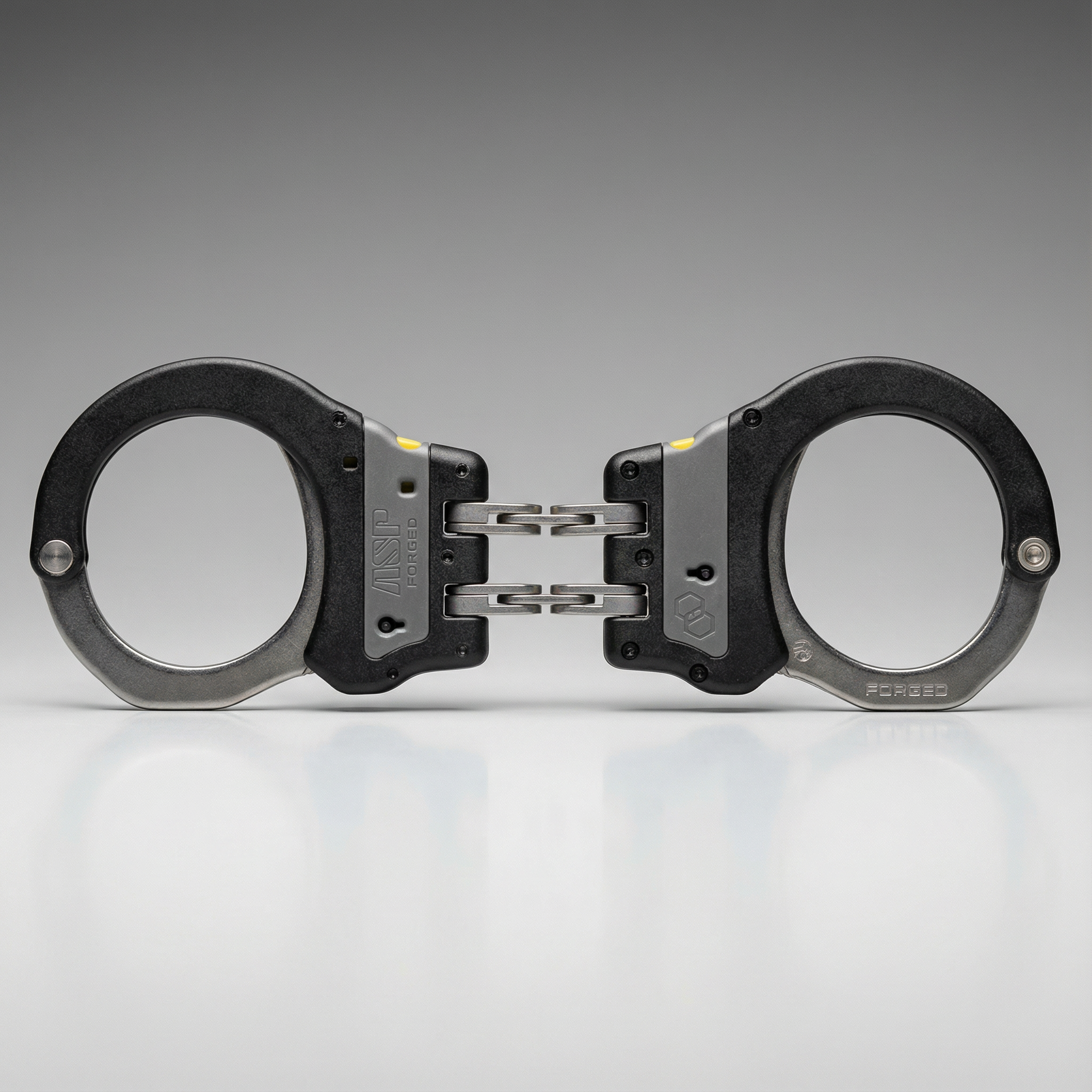 Handcuffs on a gray background
