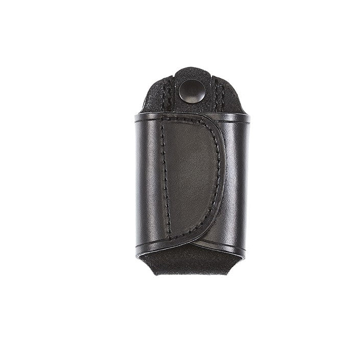 Black leather Aker Leather 564 Silent Key Holder with a button on a white background