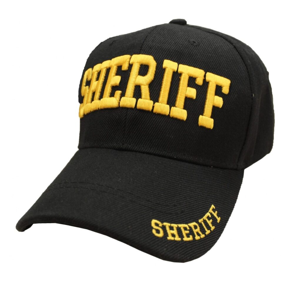 Black Sheriff Baseball Cap - White on Black