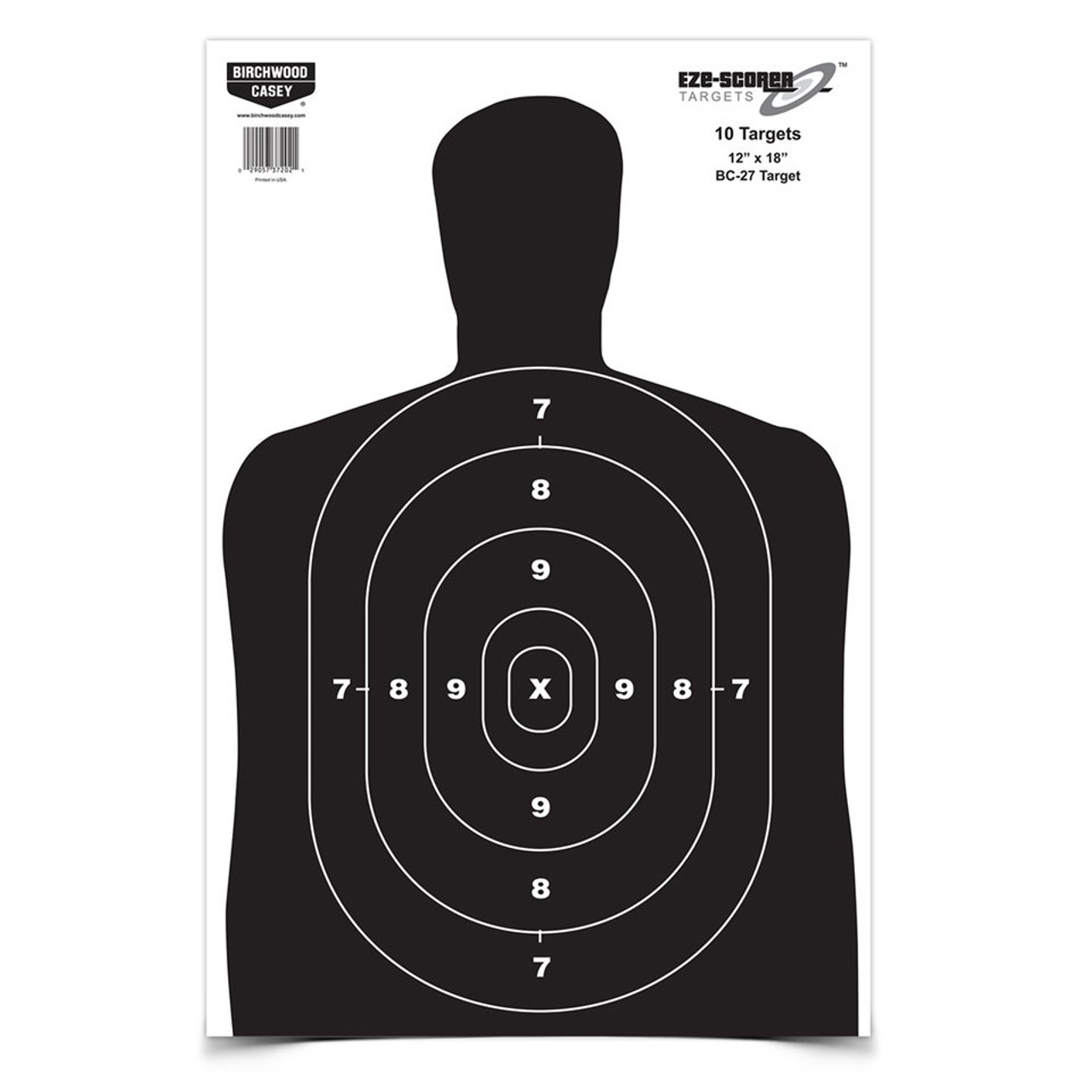 Birchwood Casey Eze-Scorer BC-27 target, 12x18 inches, ideal for practical training with any caliber firearm.