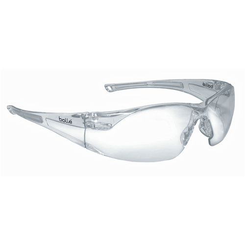 Bollé RUSH Safety Glasses with clear lenses and lightweight design for maximum comfort and optical quality.