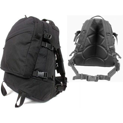 BLACKHAWK! 3-Day Assault backpack showcasing its frameless design and ergonomic back panel. Ideal for outdoor adventures.