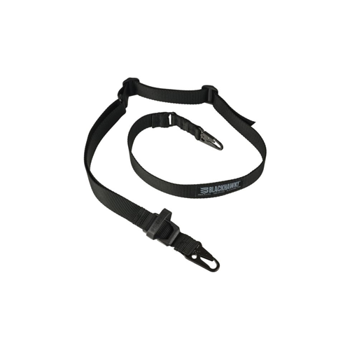 BLACKHAWK! Multipoint Sling Quick Disconnect Slick Back, durable black nylon gun sling for comfortable weapon carrying.