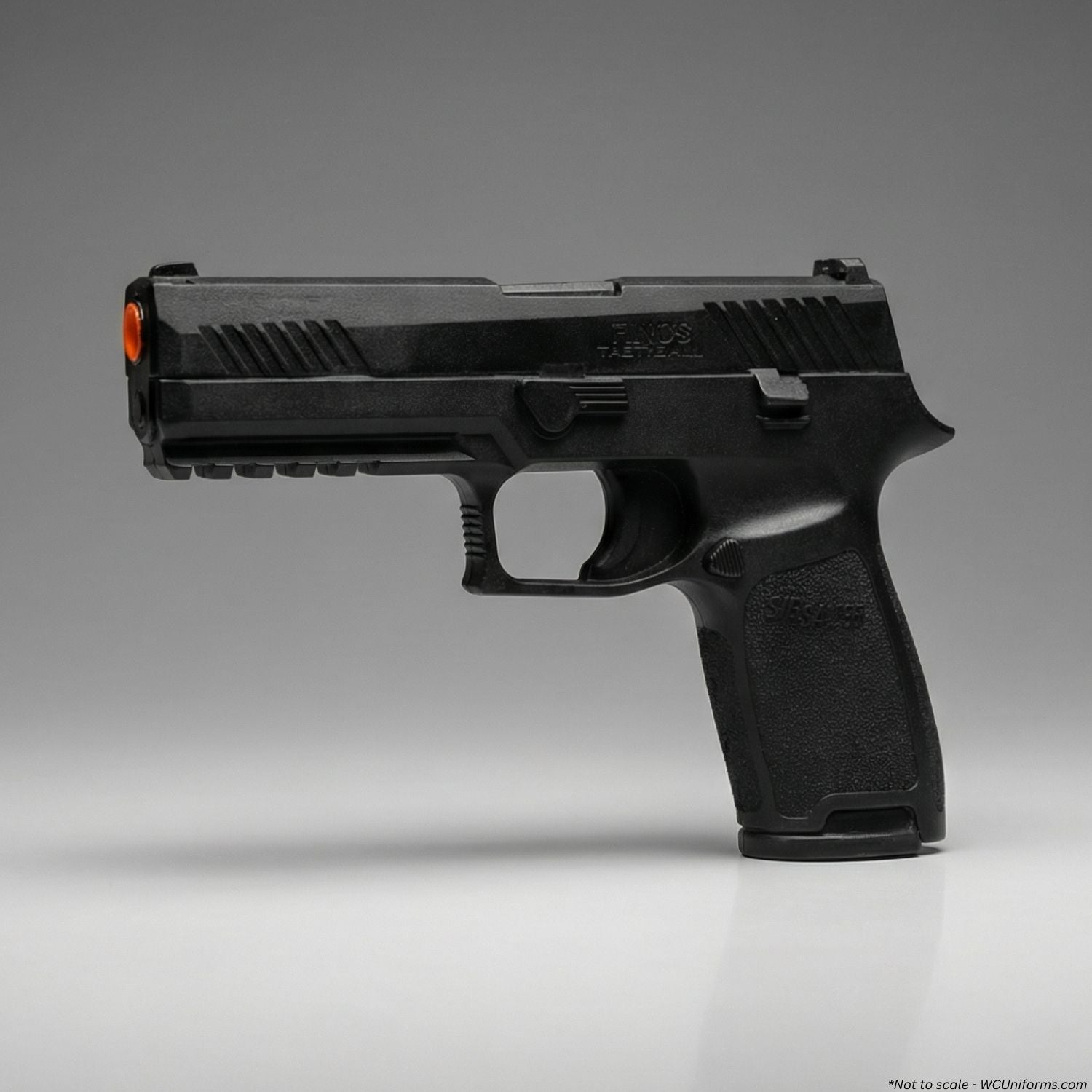 Black Training Gun By Rings Sig Sauer P320 Replica | FSP320 on a gray background