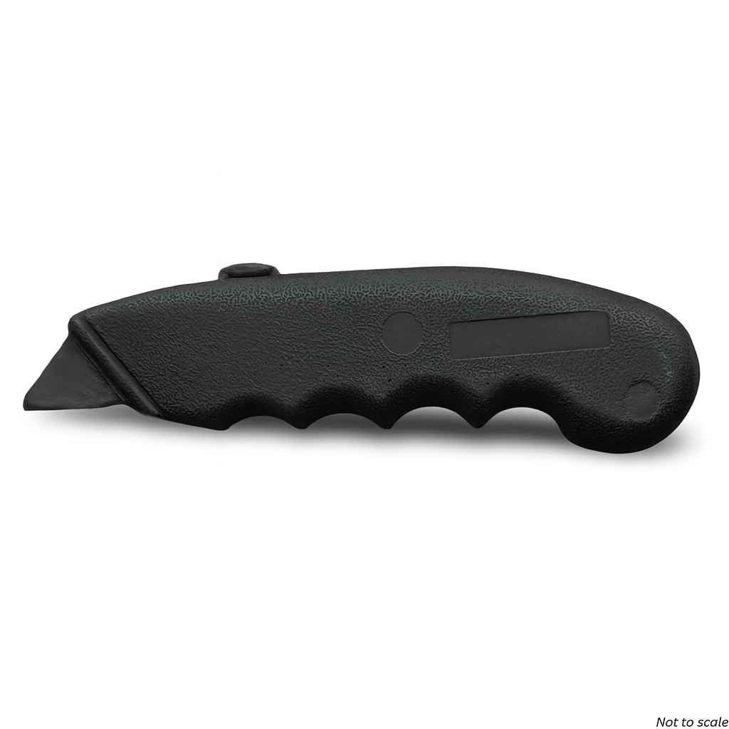 Blue Training Knife Box Cutter Replica made from durable polyurethane for realistic and safe edged-weapon training drills