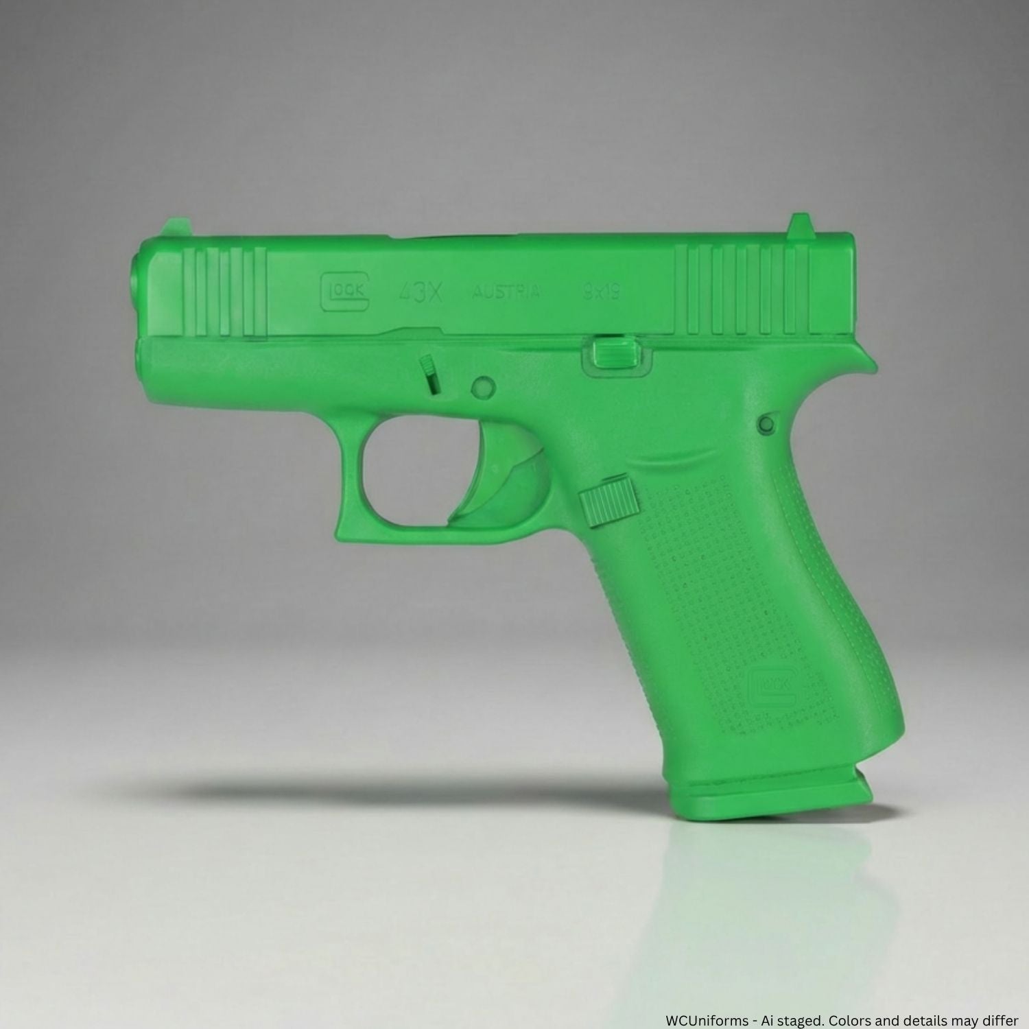 Green gun model on a gray background