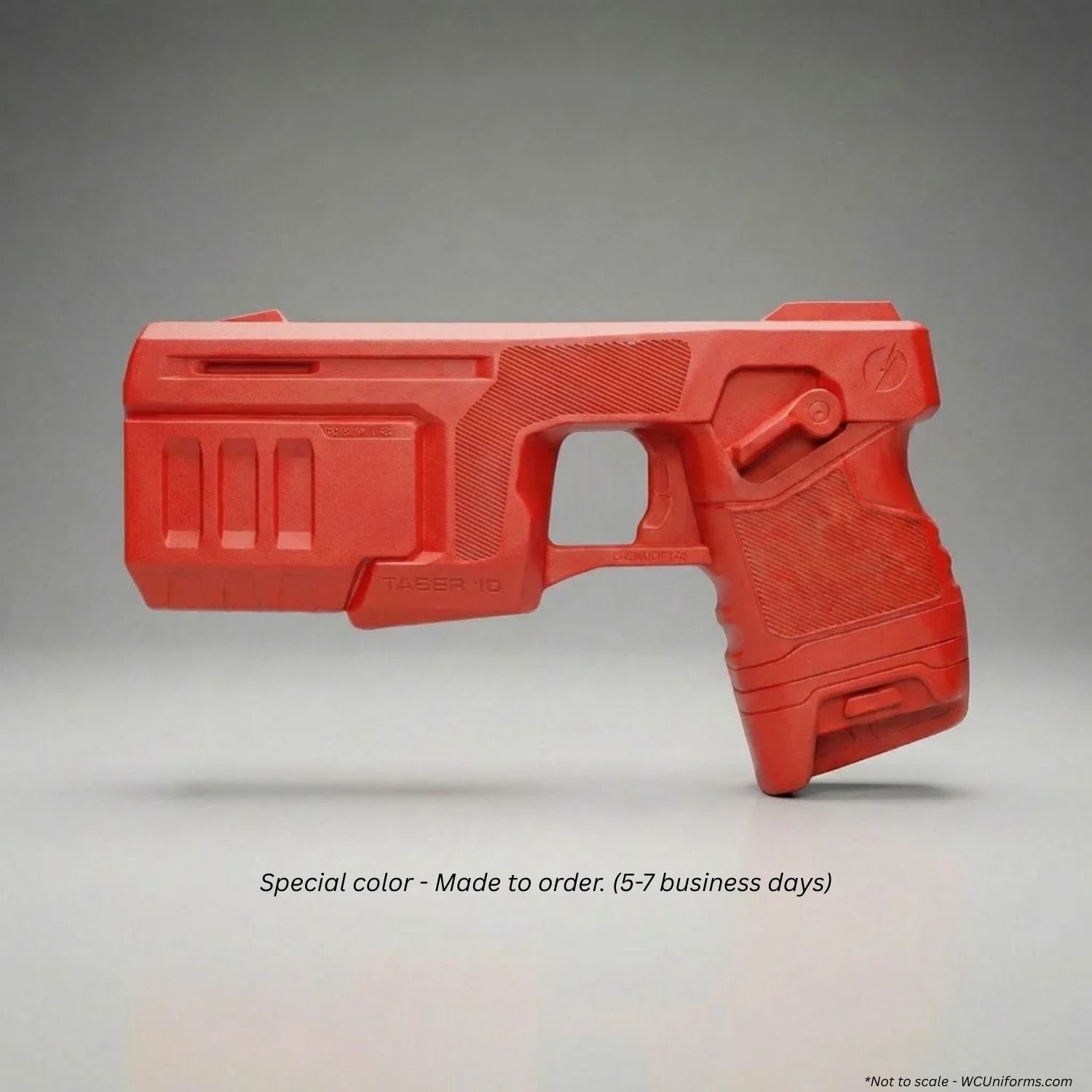 Blue Training Guns By Rings TASER 10 FST10 in Red on a gray background