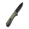 CIVIVI Knives Button Lock Elementum II Knife with green handle and black blade, perfect for everyday carry and outdoor use.