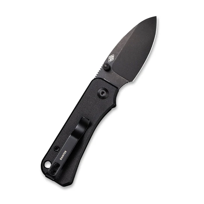 CIVIVI Baby Banter Thumb Stud Knife with black stonewashed Nitro-V blade and G10 handle, perfect for everyday carry.